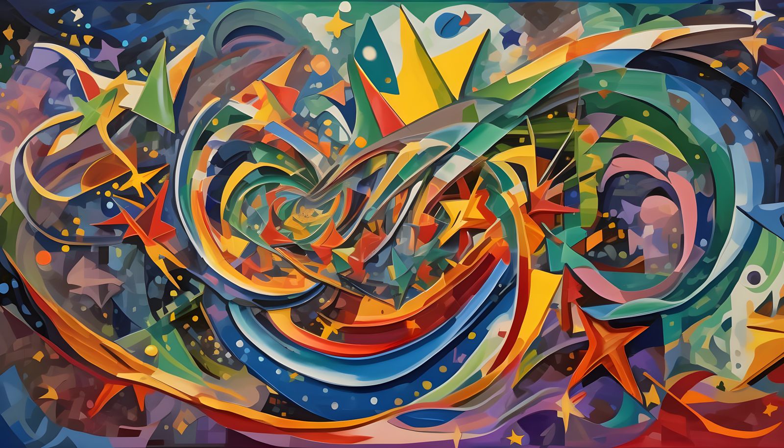 Cosmic Hurricane Maelstroms in Impasto Oil Style