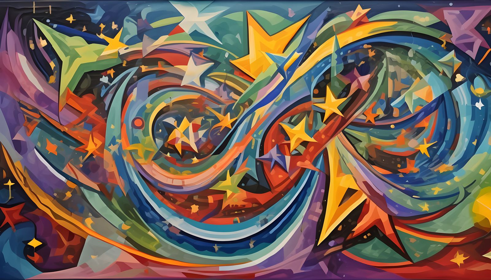 Cosmic Hurricane Maelstroms in Impasto Oil Painting