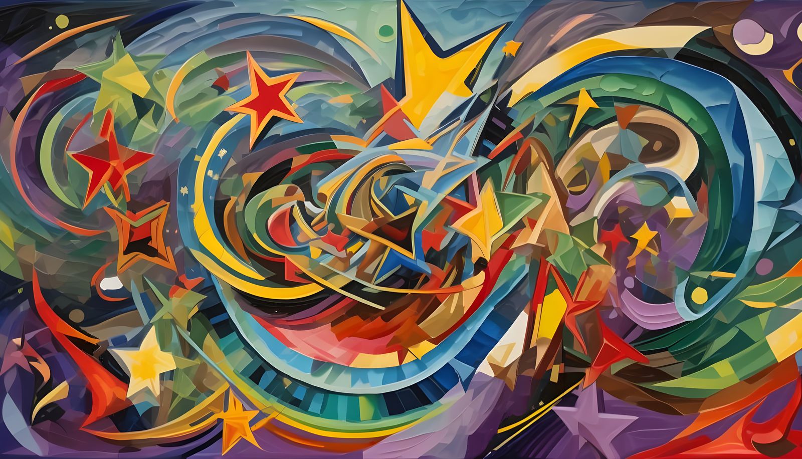 Cosmic Hurricane of Stars in Impasto Oil