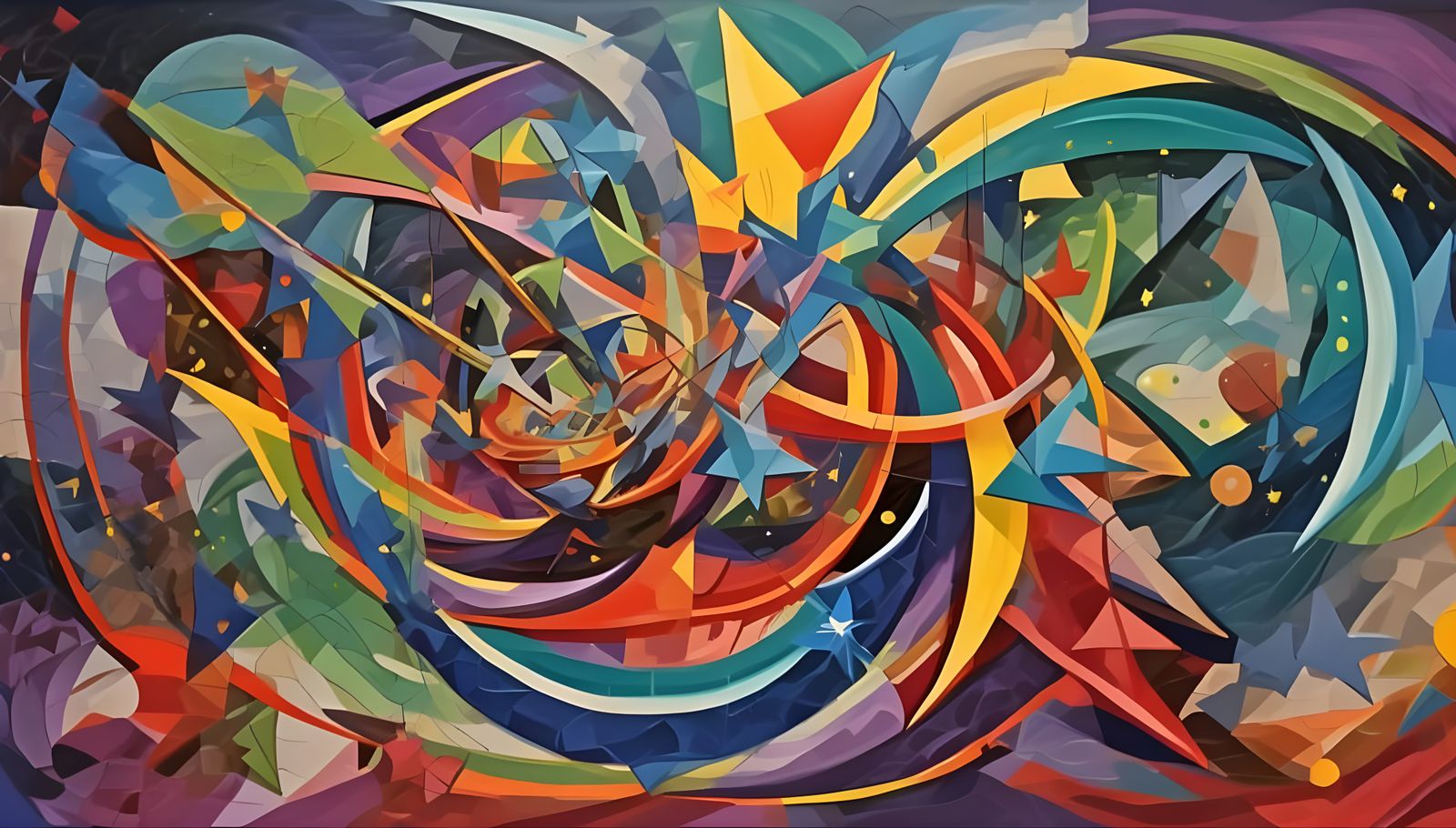 Cosmic Hurricane Maelstrom in Impasto Oil Painting