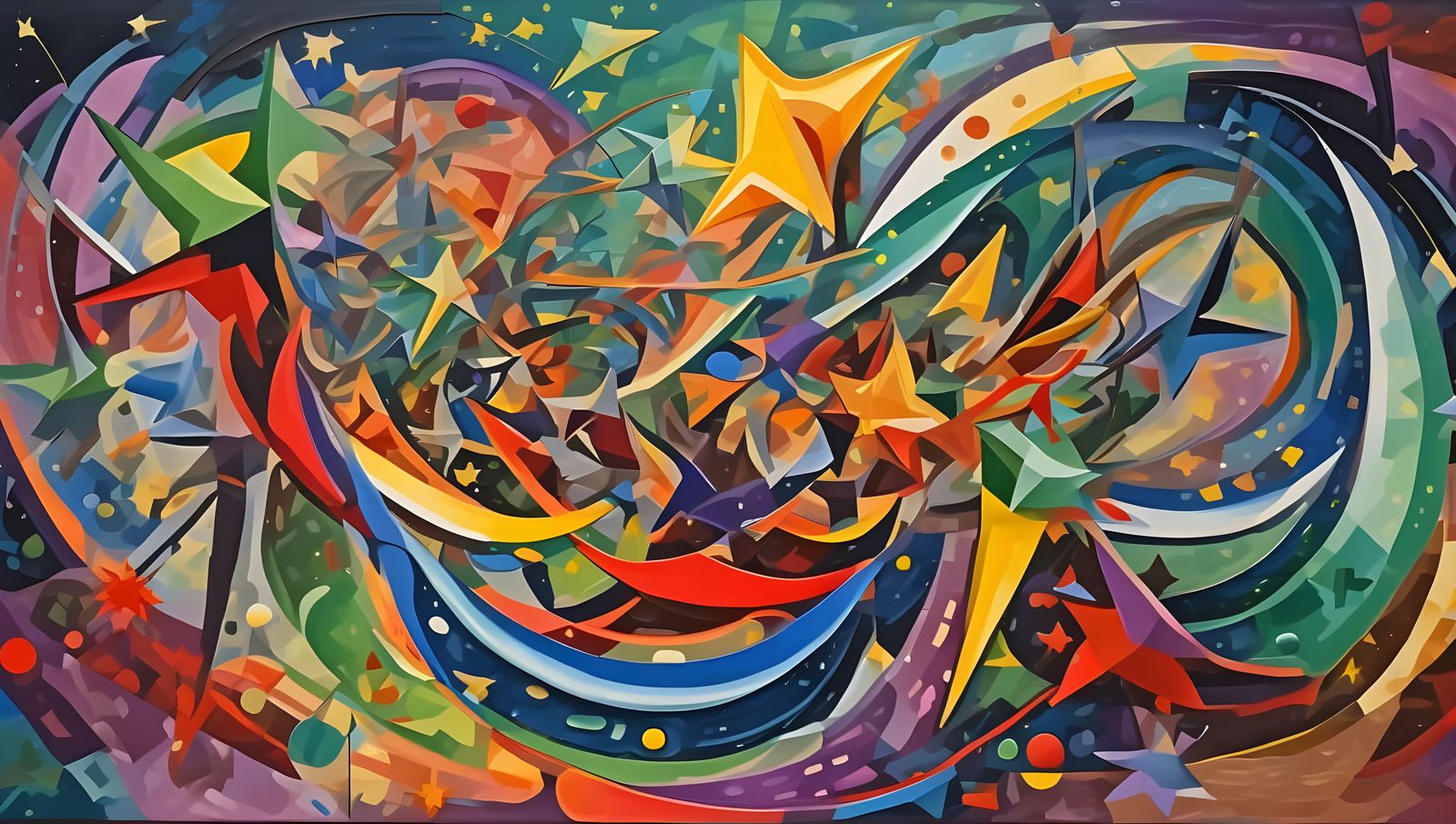 Cosmic Hurricane Maelstrom in Impasto Oil Style