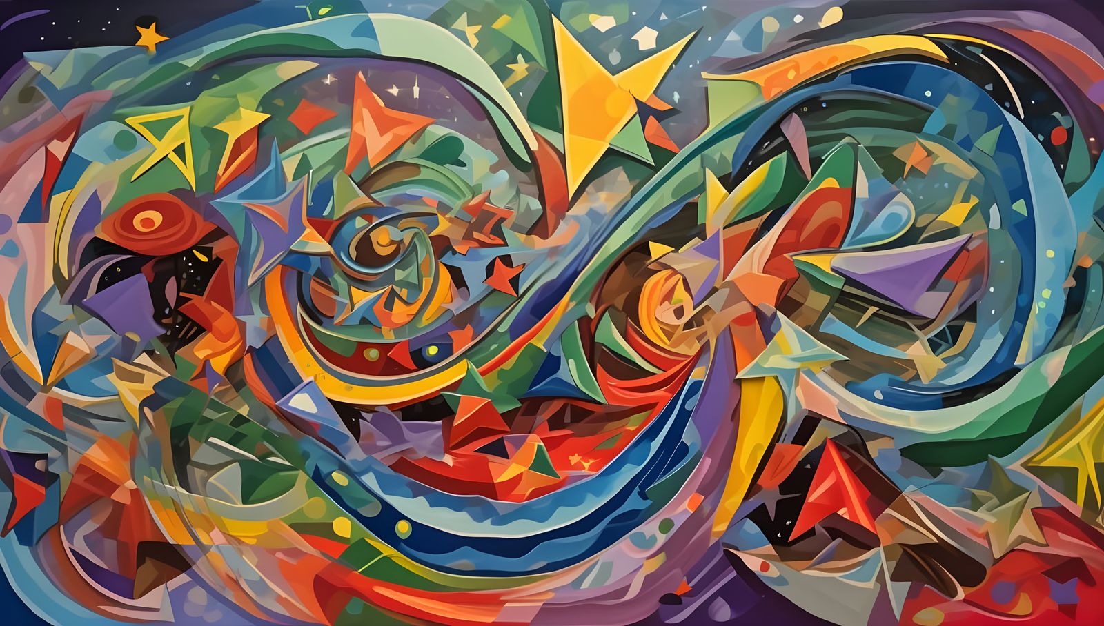 Cosmic Hurricane Maelstrom of Swirling Paint