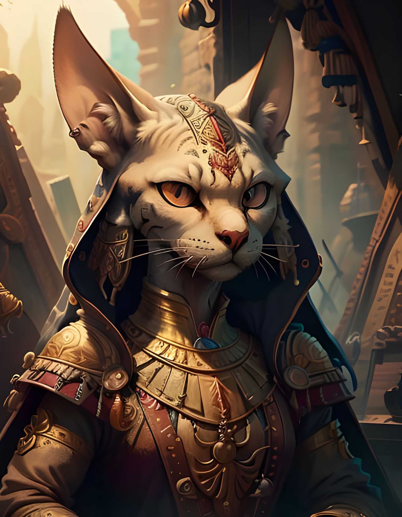 Egyptian Cornish Rex Cat Fantasy