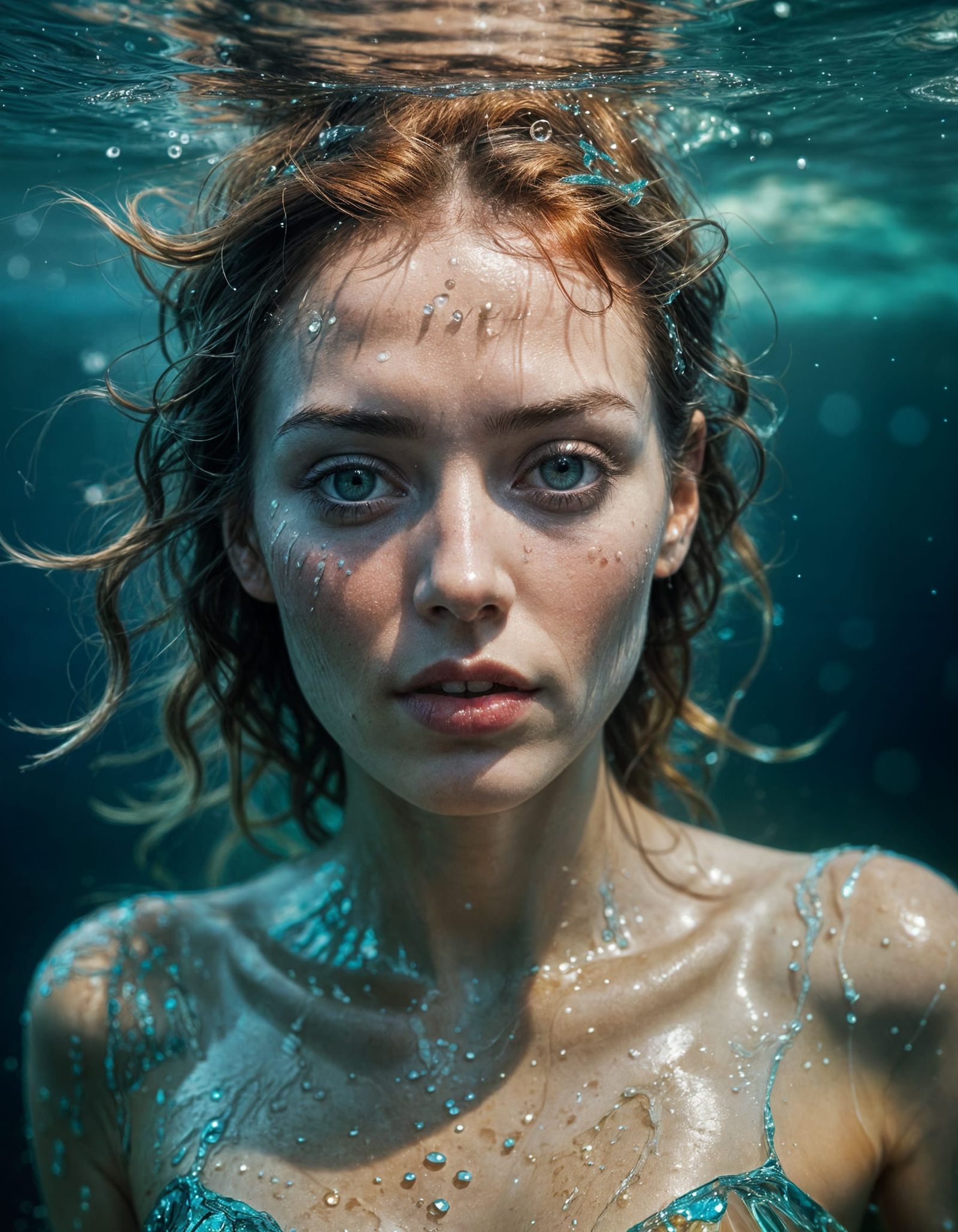 Nymph Portrait Reflected on Water, Macro Photography