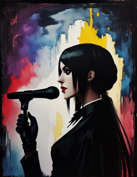 Gothic Microphone in Ashcan School Style