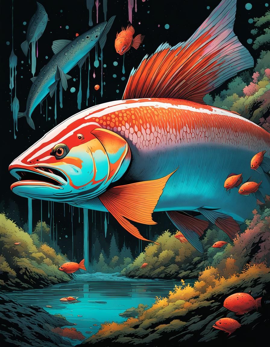 A giant salmon
