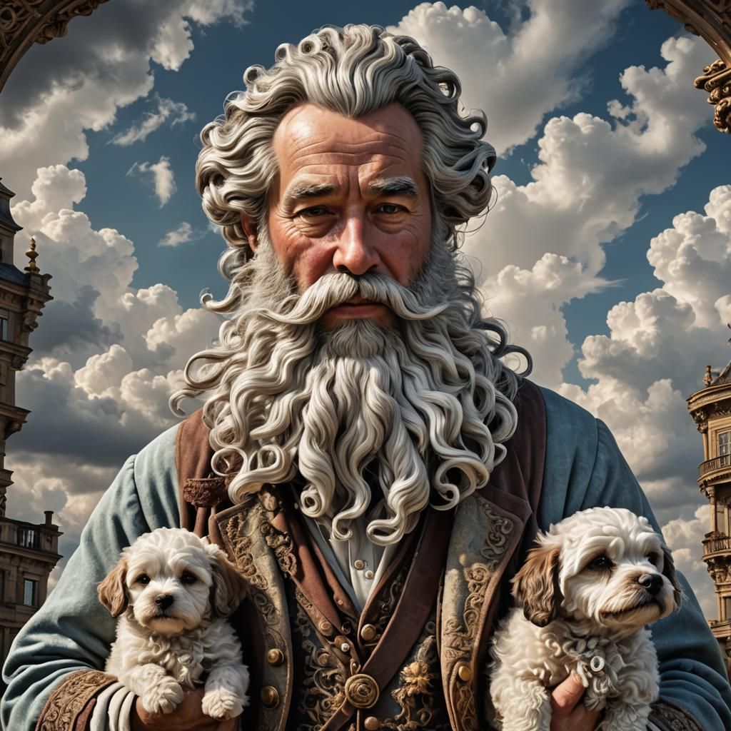 Cloud Beard Puppy Walk: 3D Whimsical Character