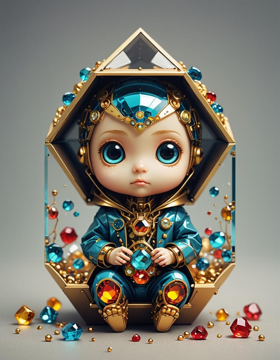 "A cute miniature (Anthropomorphic 3.0) chibi perfect anatom...