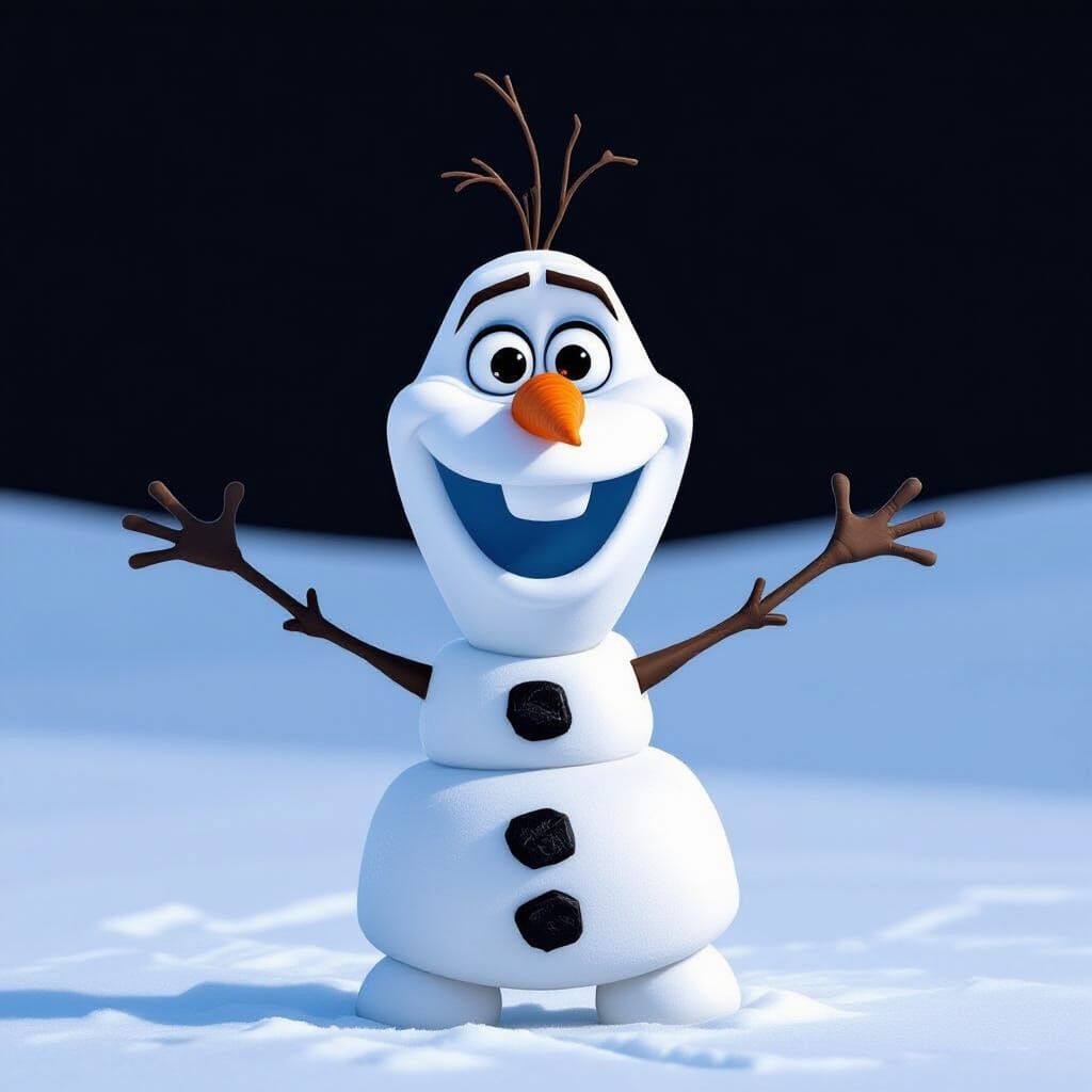 Olaf the Snowman with Joyful Expression