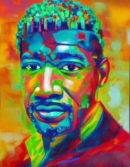 Denzel Hayes Washington in Vibrant Abstract Oil