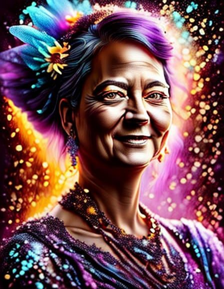 Ethereal Cat Bride in Mosaic Glass Gown