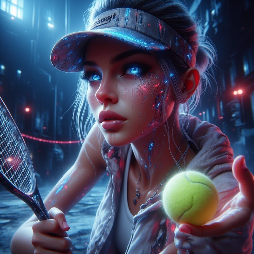Emma Raducanu Forehand in Hyperrealistic Style