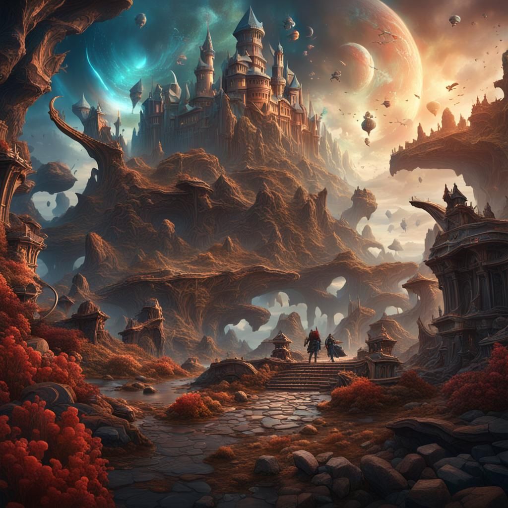 Imagination vs Reality: A Fantastical Digital Painting
