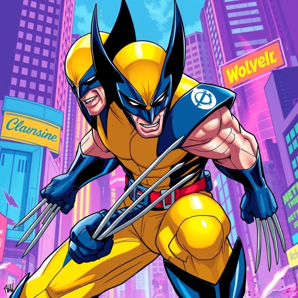 Wolverine Strikes a Dynamic Anime Pose