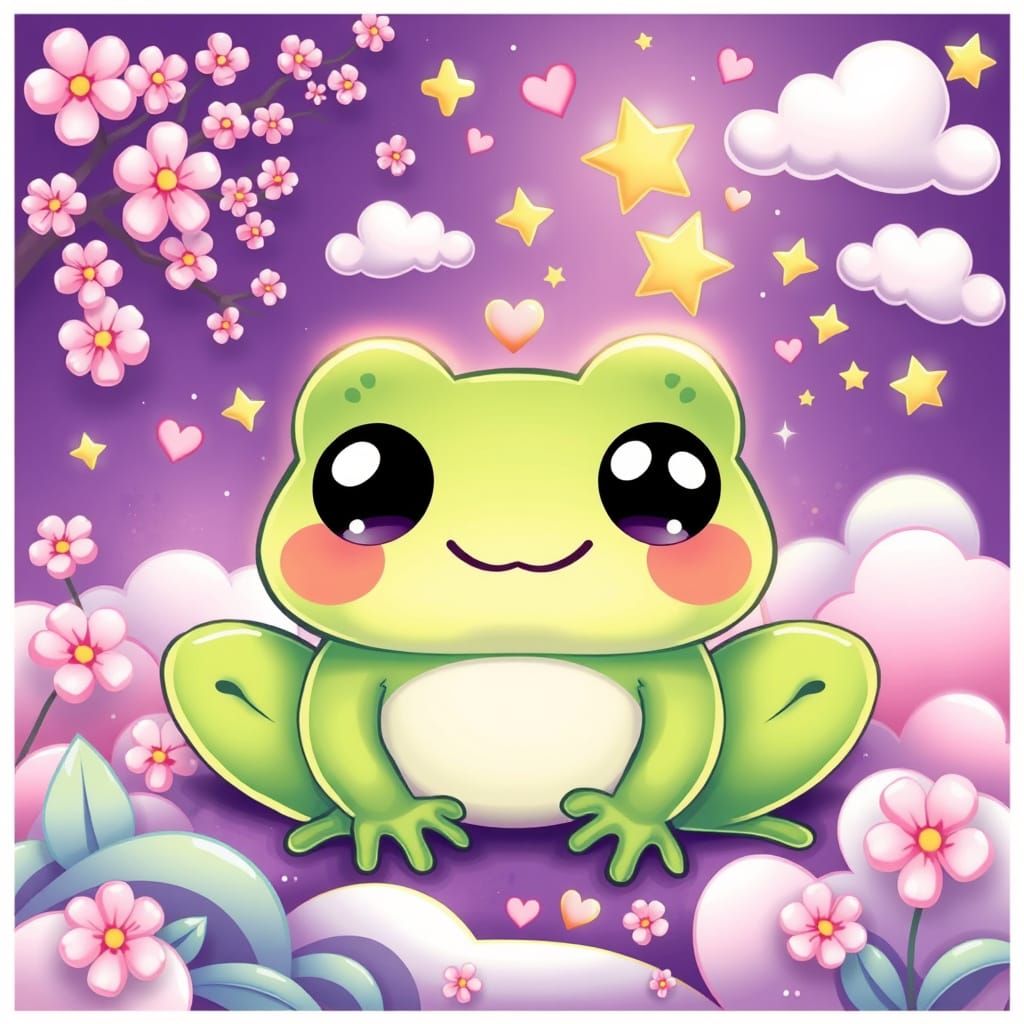 Kawaii Fantasy World with Cute Characters and Elements