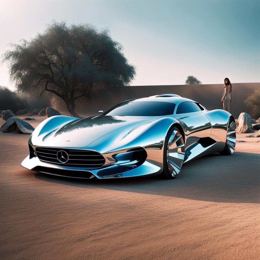 Futuristic Car Graveyard: A Hyperrealistic Surreal Scene