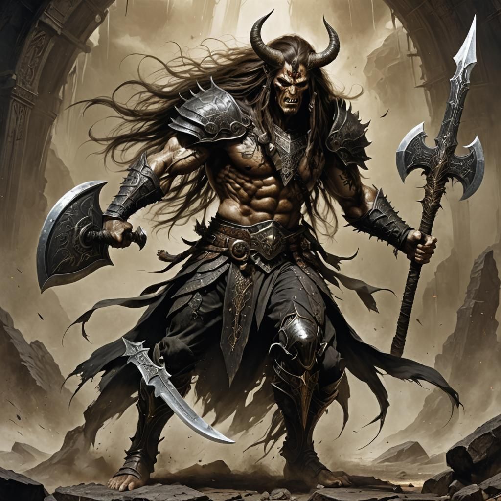 Warrior Pose With Axe