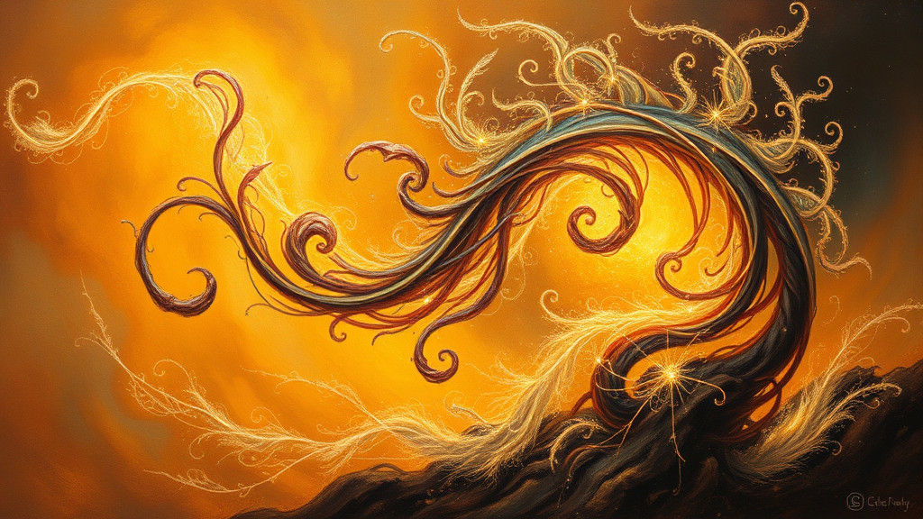 Mystical Glowing Form in Dreamlike Oil Painting