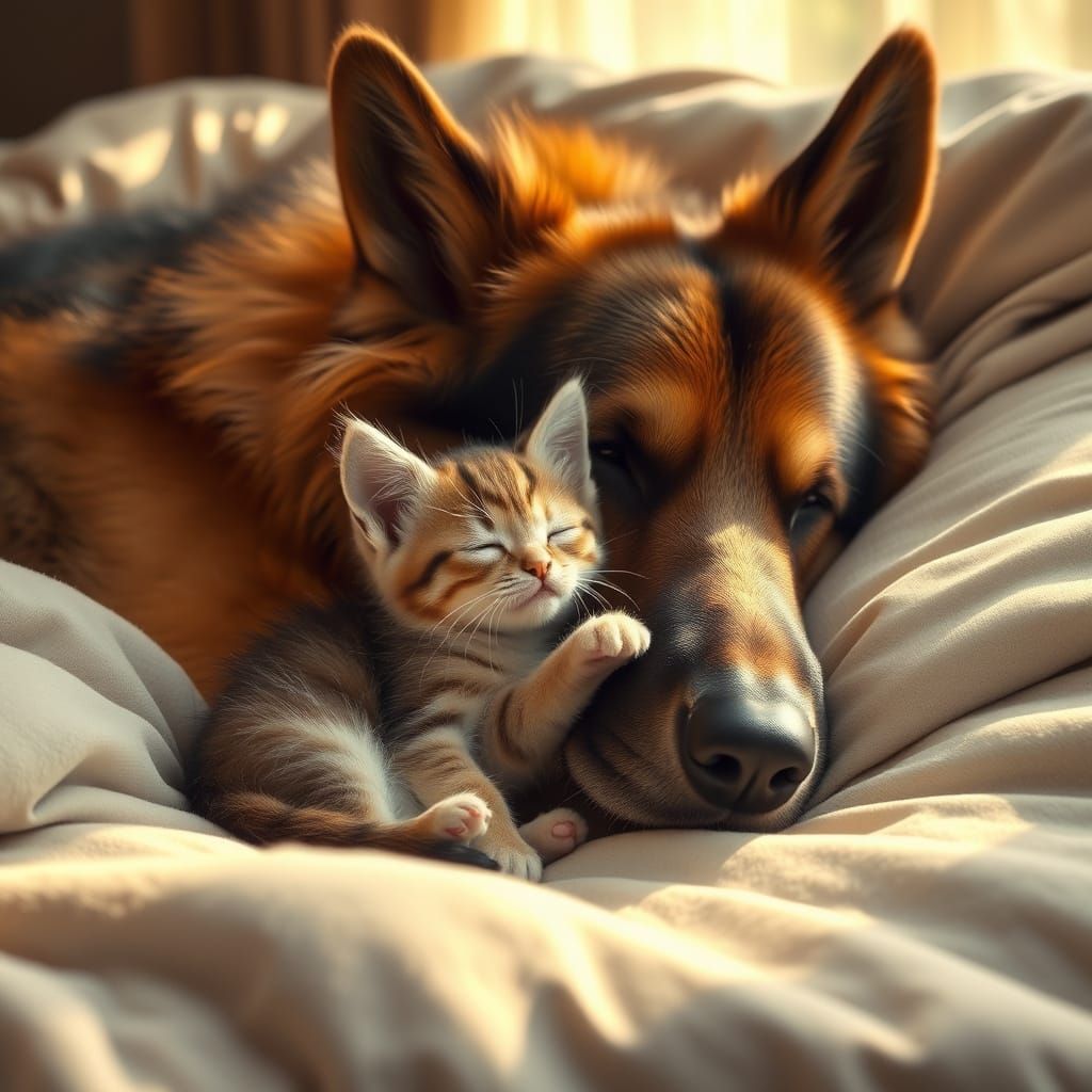 Cozy Friendship Scene in Whimsical Art Style