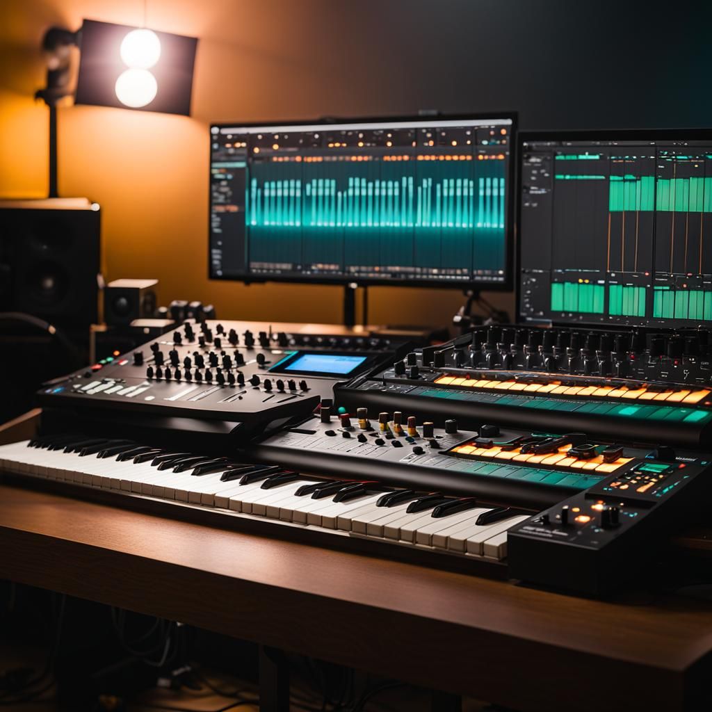 Professional Music Studio with Midi Controllers