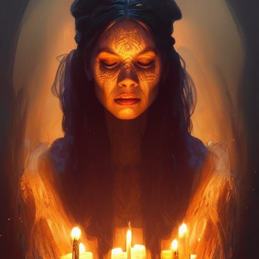 Voodoo Hag Portrait in Hyperdetailed Fantasy Art