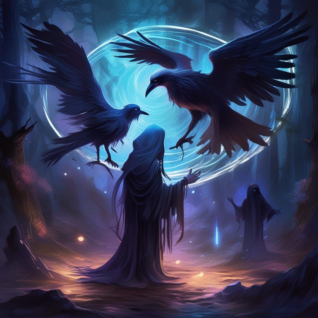 Kenku Communing With Spirits in Digital Artwork