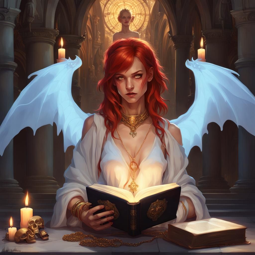 Demona from Gargoyles in her human form with magic wings