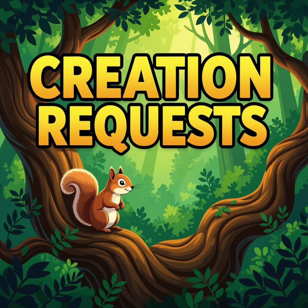 Whimsical Forest Banner with Golden Text