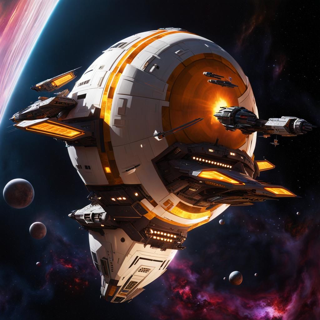 Impressive Spacecraft Exploring Deep Space in Sci-Fi Style