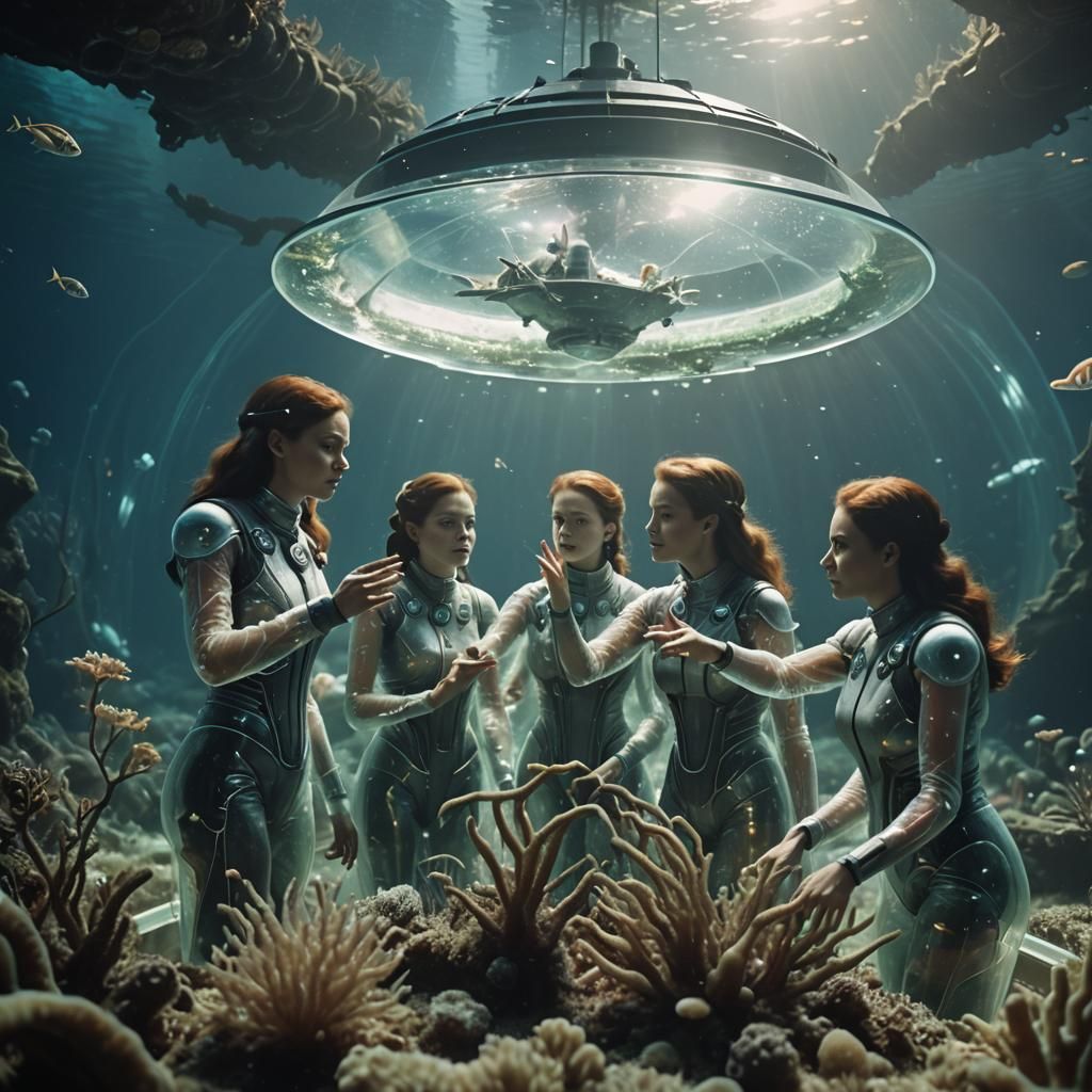 Underwater Voyage in Bioluminescent Submarine