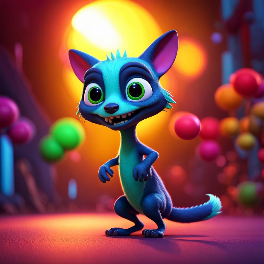 Cute Chupacabra Concept Art in 3D Style