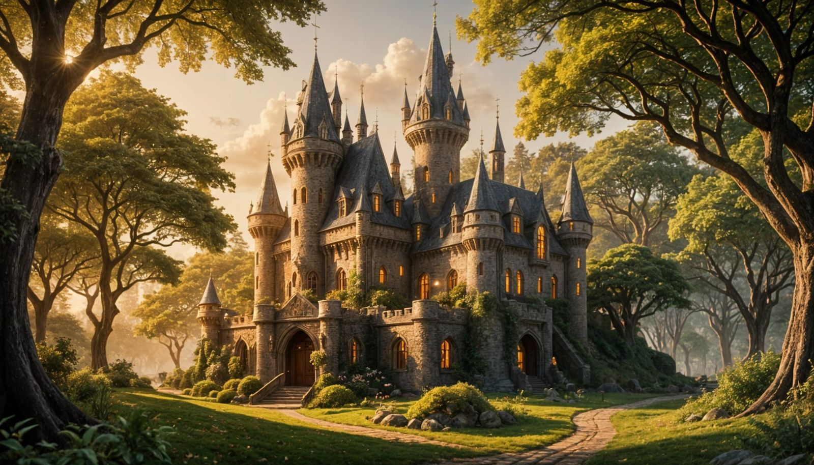 Whimsical Elvish Castle in Enchanted Woods