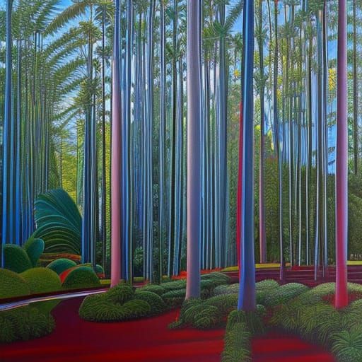 Lush Landscape Painting in Thiebaud Style