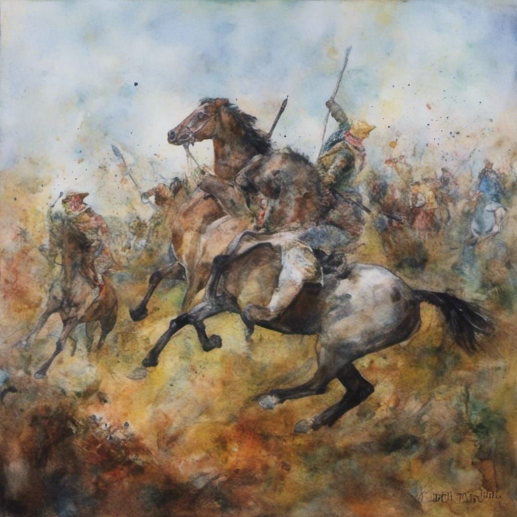 Intense Battle Scene in Old School Style