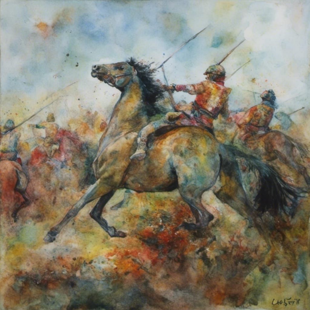 Intense Battle Scene in Old School Style