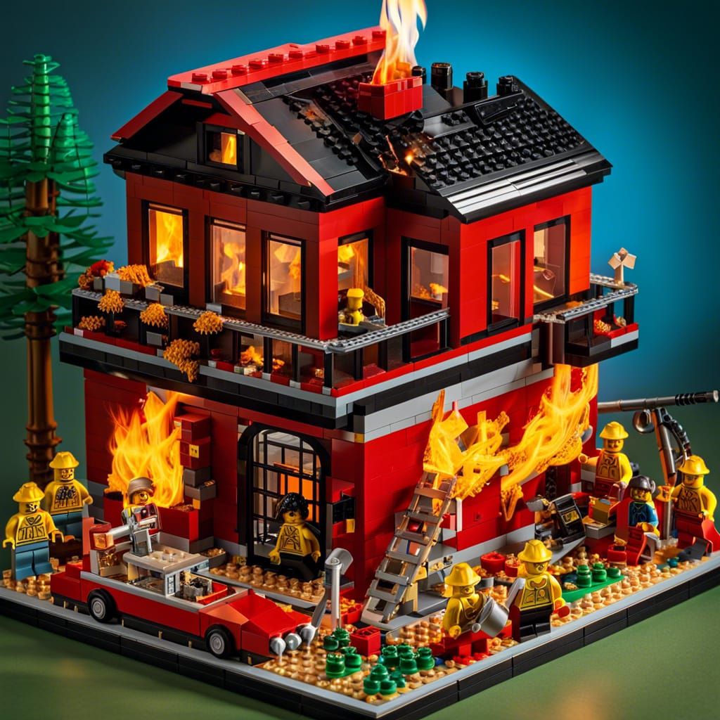 LEGO Firefighters Set in Maximalist Style