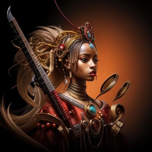 Surreal African Queen in Psychedelic CGI Style