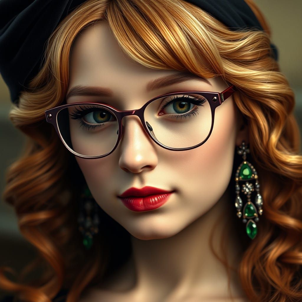 Young Mona Lisa in Dark Fantasy Portrait