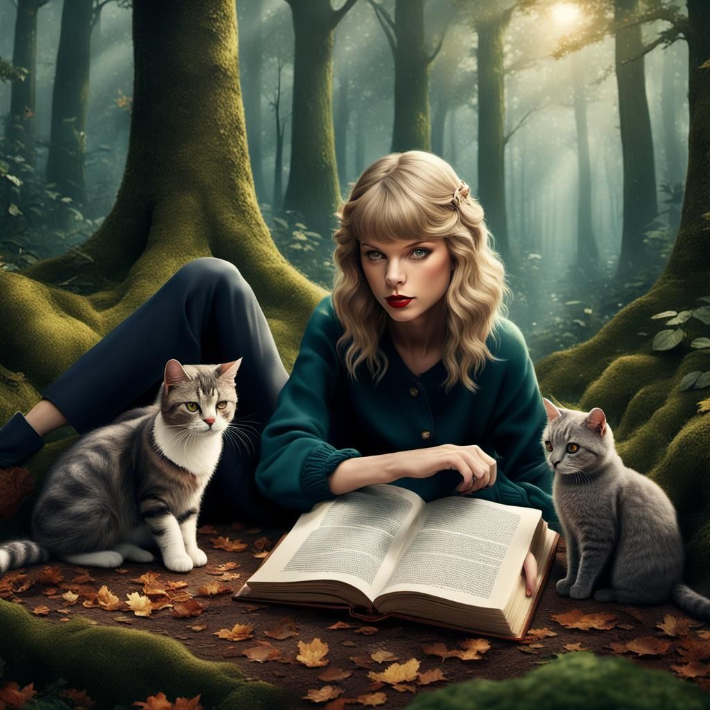 Taylor Swift in Enchanted Woods: Fantasy Concept Art