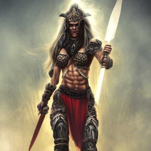 Strong Warrior Woman Digital Art