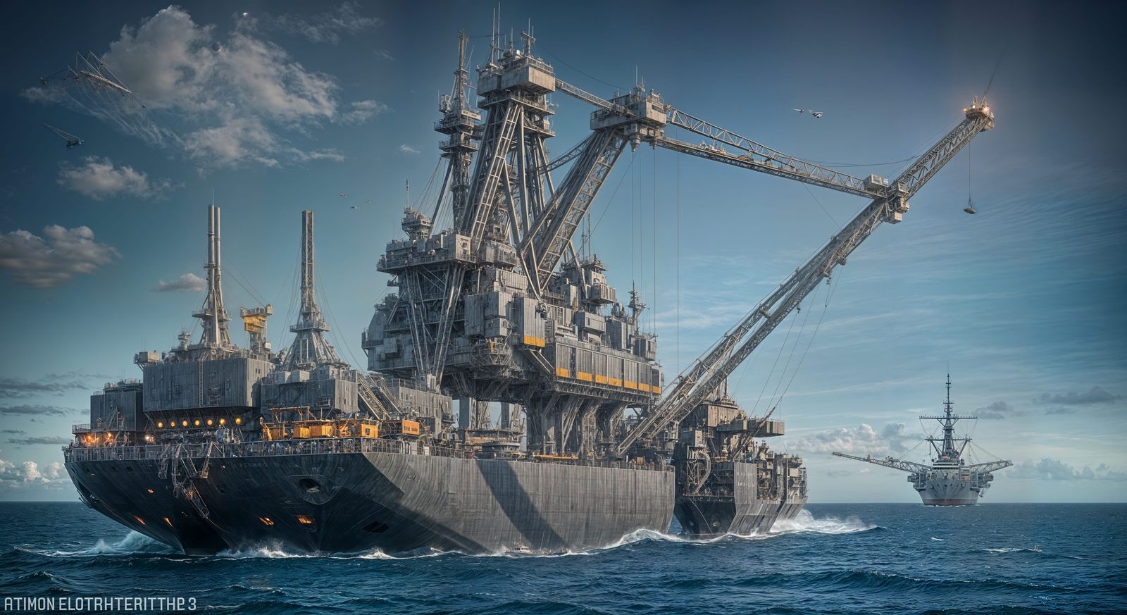 Futuristic Fishing Vehicle on Alien Planet