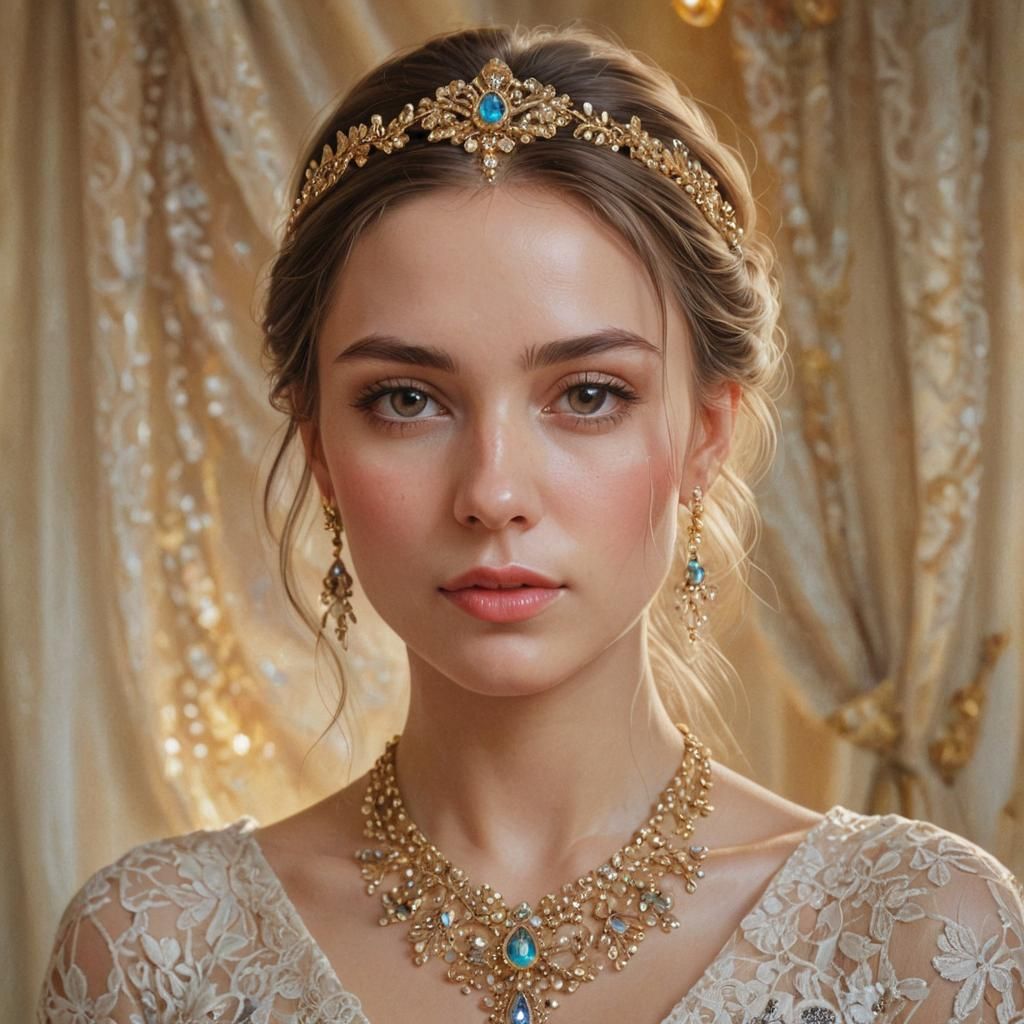 Luxurious Feminine Portrait with Intricate Details