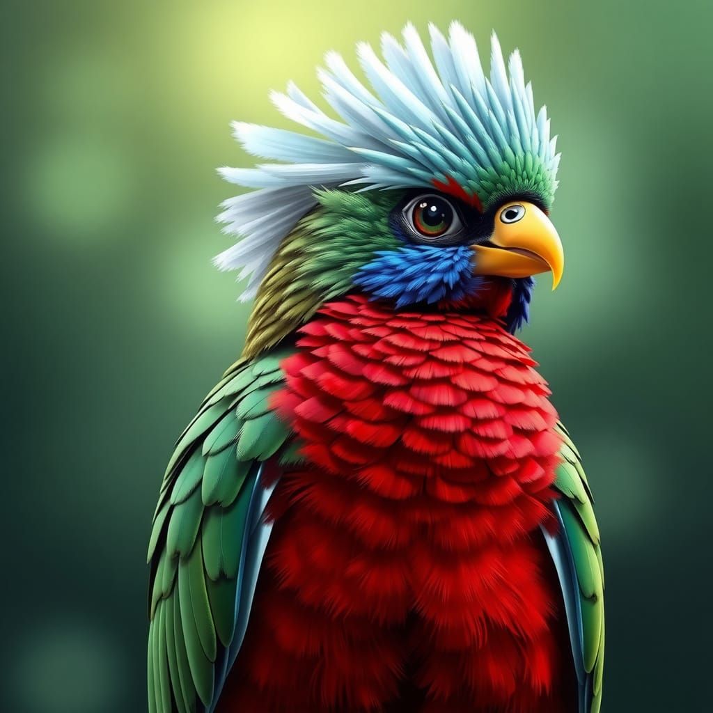 Resplendent Quetzal Bird Portrait