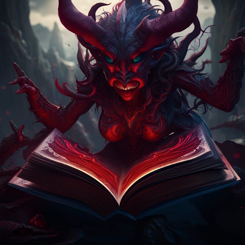 She-Demon Pop-Up Book: Detailed Matte Painting