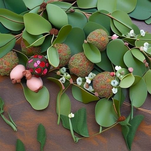 Gumnut Babies in Eucalyptus, Vintage Illustration