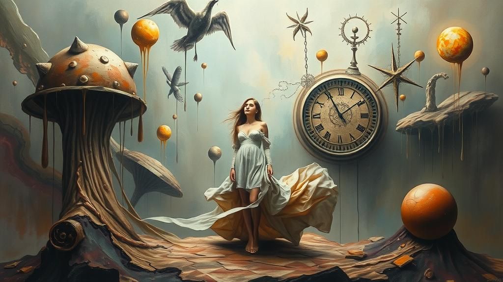 Surreal Dreamer in Distorted Dreamscape