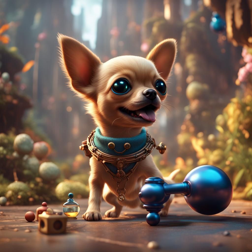 Chihuahua Plays: Detailed Matte Painting