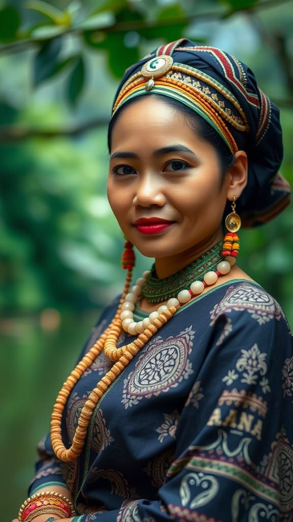 Indonesian Woman of Dignity in Bornean Forest
