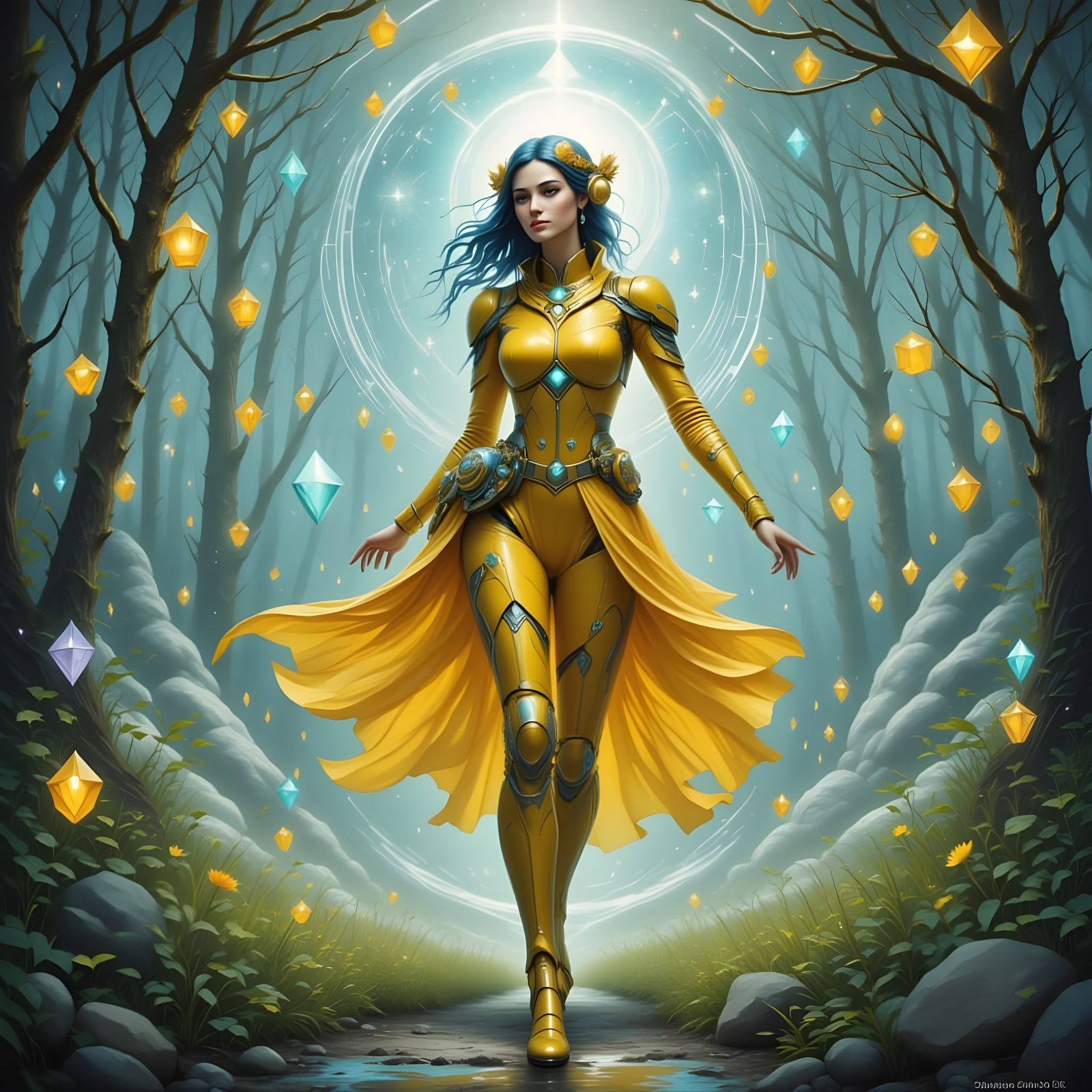 A captivating sci-fi scene featuring Doctor Iq Telex, a woma...