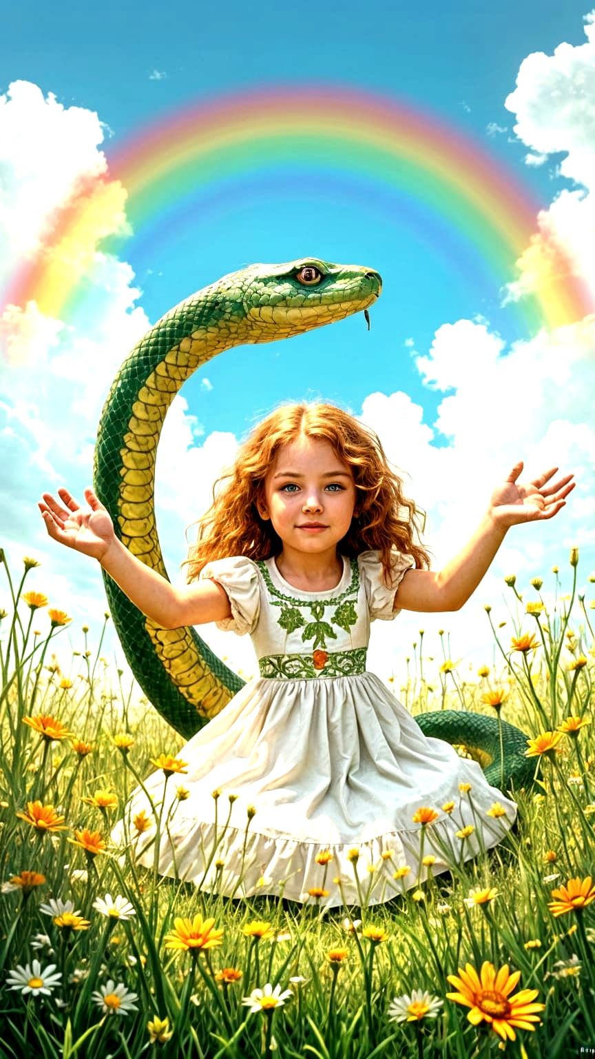 Mystical Irish Girl Surrounded by Saint Patrick's Snake and ...